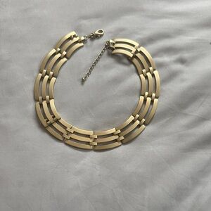 Matte Gold Statement Collar Necklace - Women Jewelry